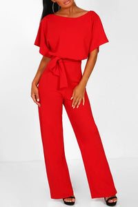 Elegant Short-Sleeve Jumpsuit with Adjustable Waist for Versatile Style 6