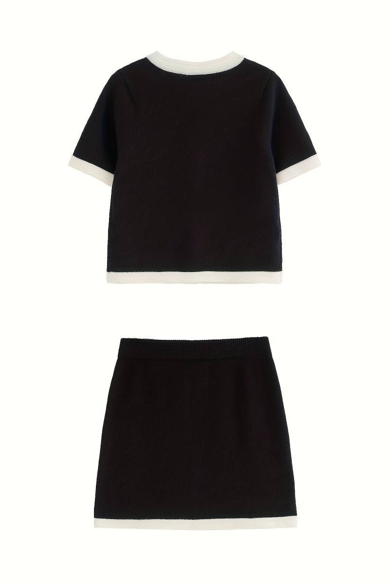 Elegant Short Sleeve Vest and Skirt Set for Sophisticated Women's Suit 4