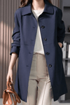 Elegant Short Trench Coat with Tailored Fit and Minimalist Closure 0