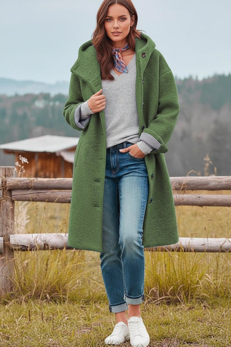 Elegant Spring Coat with Functional Hood for Versatile Styling 1