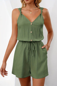 Elegant V-Neck Jumpsuit in Lightweight Linen for Effortless Summer Style 1