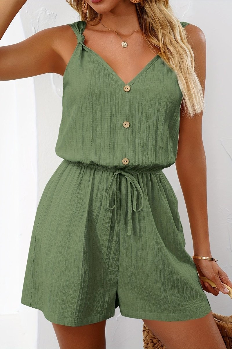 Elegant V-Neck Jumpsuit in Lightweight Linen for Effortless Summer Style 5
