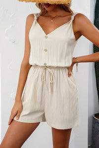 Elegant V-Neck Jumpsuit in Lightweight Linen for Effortless Summer Style 6