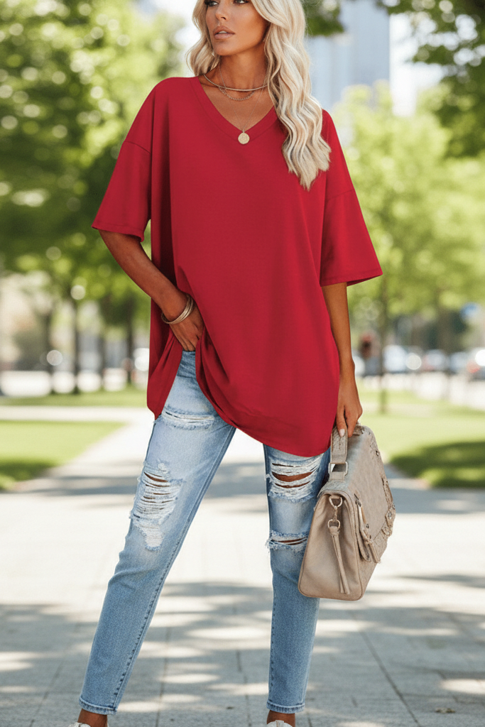 Elegant V-Neck T-Shirt for Effortless Style and All-Day Comfort 3