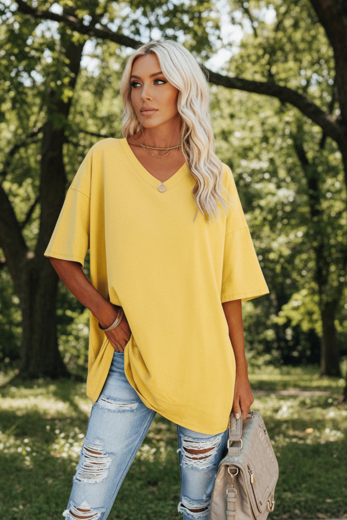 Elegant V-Neck T-Shirt for Effortless Style and All-Day Comfort 4