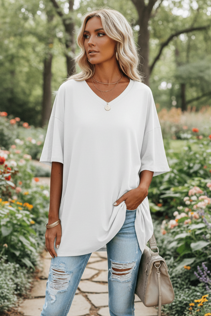 Elegant V-Neck T-Shirt for Effortless Style and All-Day Comfort 6