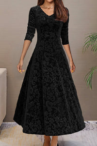 Elegant Velvet Swing Maxi Dress for Timeless Sophistication 1