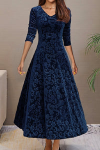 Elegant Velvet Swing Maxi Dress for Timeless Sophistication 2