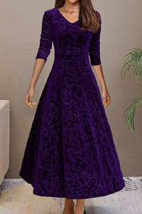 Elegant Velvet Swing Maxi Dress for Timeless Sophistication 4