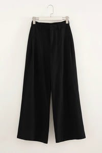 Elegant White Linen Wide Leg Pants for Women - High Waist Palazzo Trousers 7