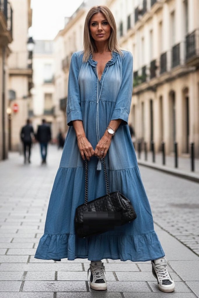 Elegant White Maxi Dress with Long Sleeves for Timeless Style and Comfort 0