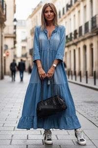 Elegant White Maxi Dress with Long Sleeves for Timeless Style and Comfort 0