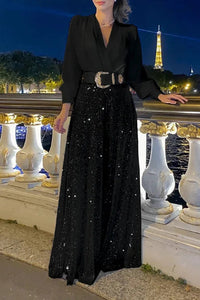 Elegant Wide-Leg Jumpsuit with Slim Waist for Versatile Style 0