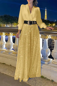 Elegant Wide-Leg Jumpsuit with Slim Waist for Versatile Style 1