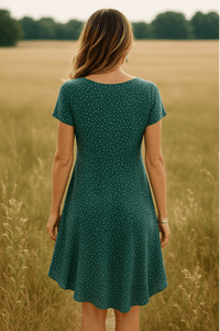 Else Women's Green Mini Summer Dress with Round Neck & Short Sleeves 2