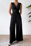 Essential Sleeveless Jumpsuit for Urban Professionals with Cinched Waist and Pockets 0
