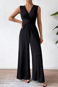 Essential Sleeveless Jumpsuit for Urban Professionals with Cinched Waist and Pockets 1