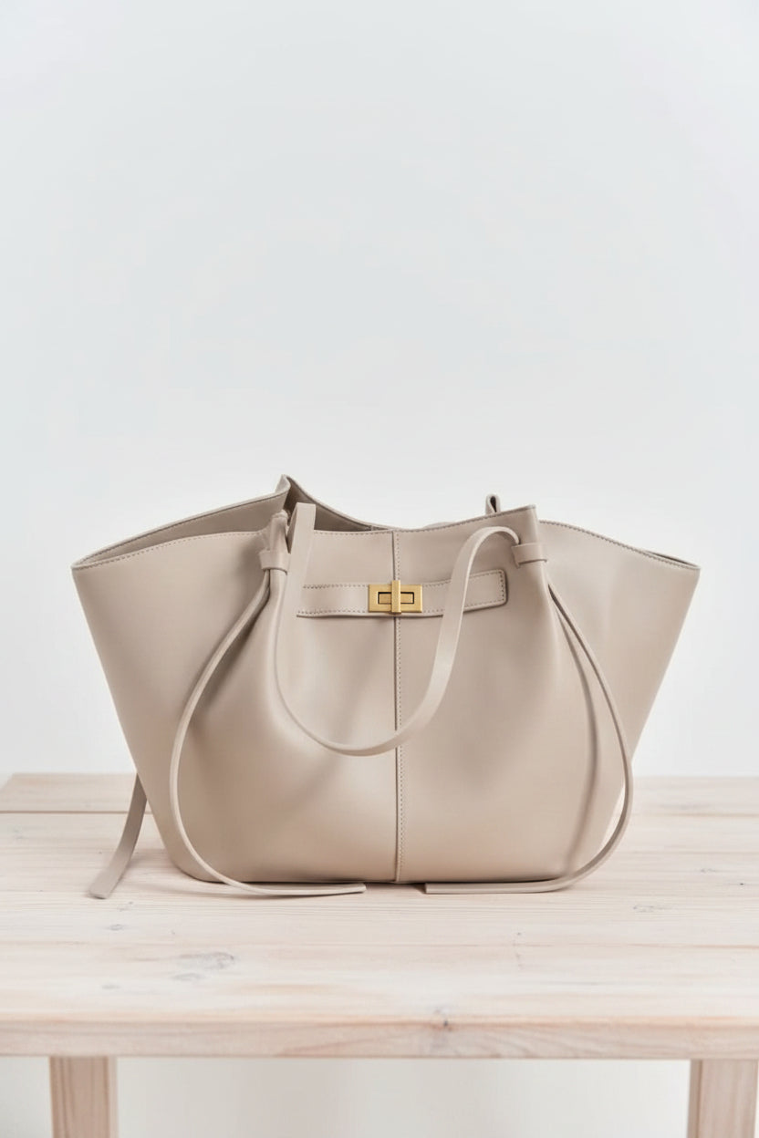 Everyday Tote Bag With Front Closure Detail