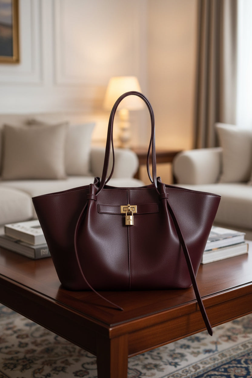 Everyday Tote Bag With Front Closure Detail