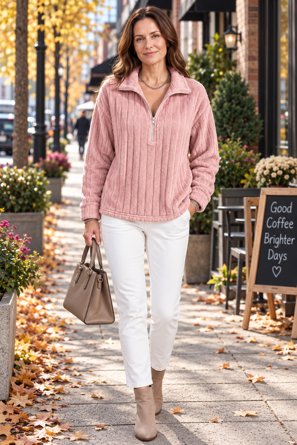 Relaxed Quarter-Zip Knitwear Pullover