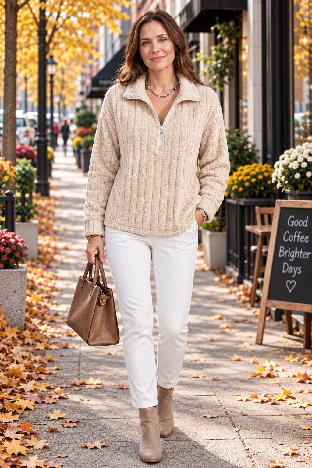 Relaxed Quarter-Zip Knitwear Pullover