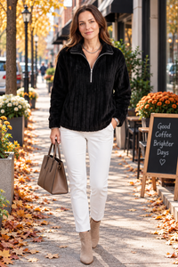 Relaxed Quarter-Zip Knitwear Pullover