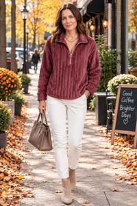 Relaxed Quarter-Zip Knitwear Pullover