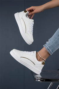 Fashion Red Skateboard Sneakers for Women - Lightweight PU Leather, Non-Slip Sole 3