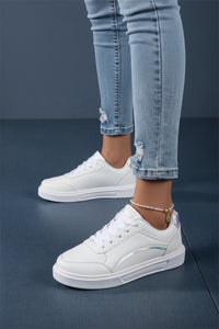 Fashion Red Skateboard Sneakers for Women - Lightweight PU Leather, Non-Slip Sole 8