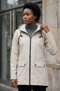 Hooded Longline Zip Front Utility Coat