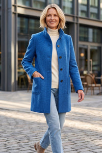Elegant Button Front Longline Collared Coat
