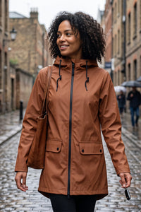 Hooded Longline Zip Front Utility Coat
