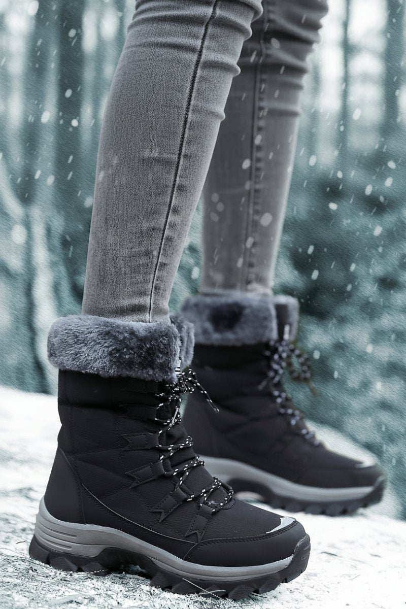 Fashionable Black Ankle Boots with Plush Lining and Supportive Sole 6