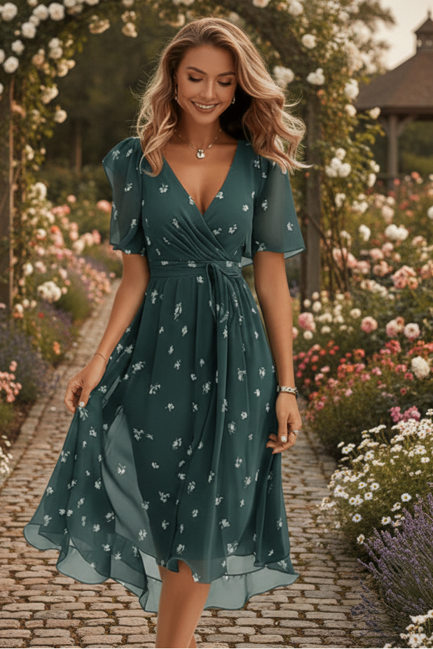 Flattering V-Neck Maxi Dress for Effortless Elegance 0