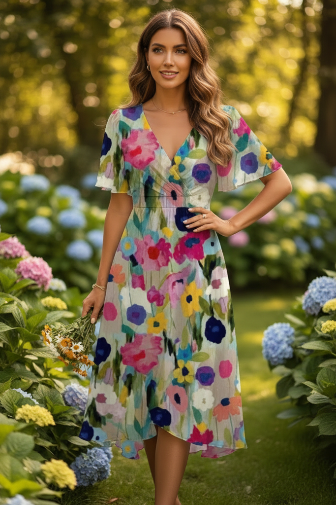 Flattering V-Neck Maxi Dress for Effortless Elegance 6