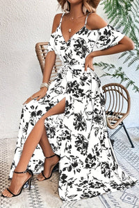 Floral Cold Shoulder Maxi Dress for Effortless Elegance 3