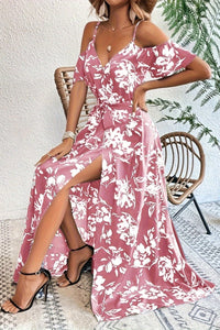 Floral Cold Shoulder Maxi Dress for Effortless Elegance 4