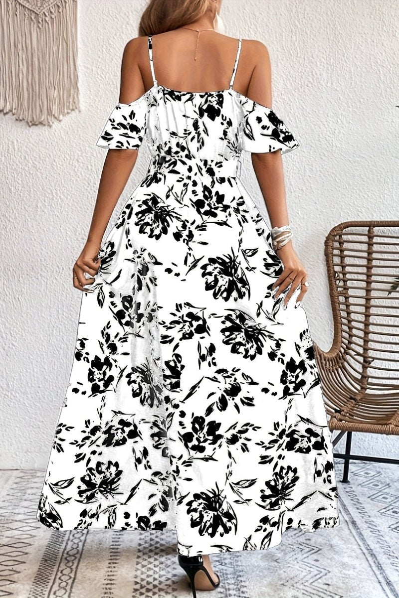 Floral Cold Shoulder Maxi Dress for Effortless Elegance 7