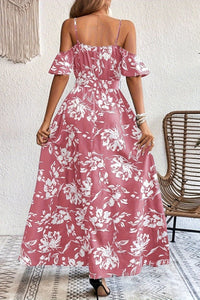Floral Cold Shoulder Maxi Dress for Effortless Elegance 8