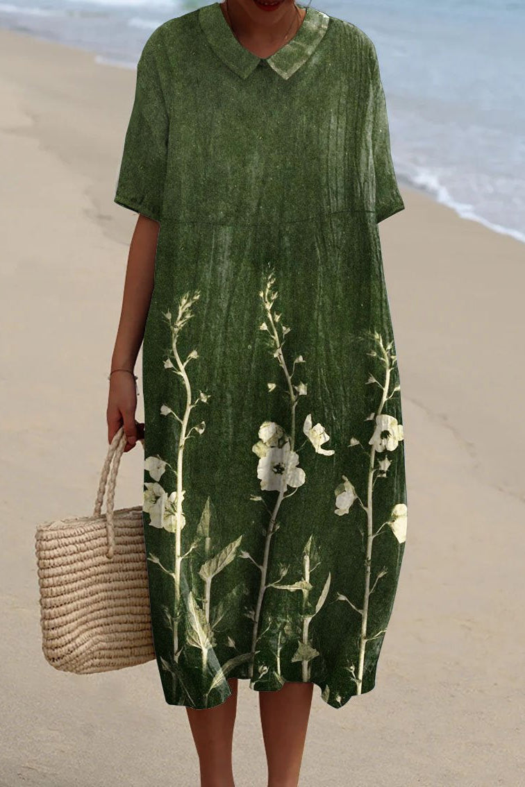 Floral V-Neck Summer Dress in Lightweight Cotton for Effortless Style 4