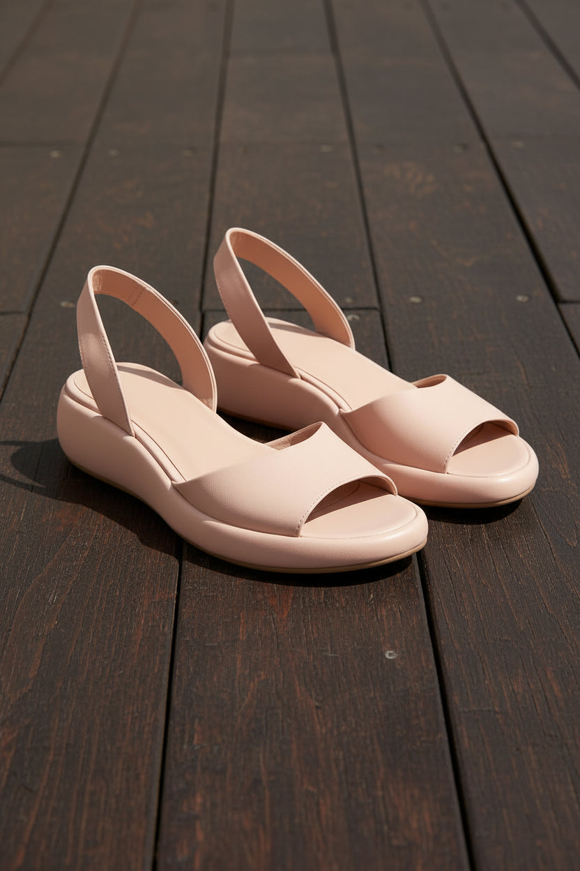 Low Wedge Slingback Sandals