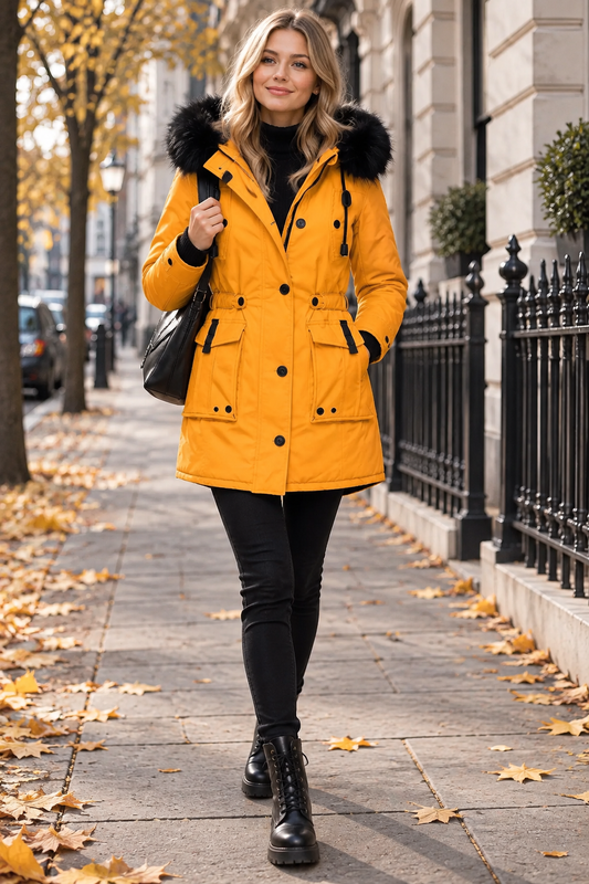 Winterparka mit Kunstpelzkapuze