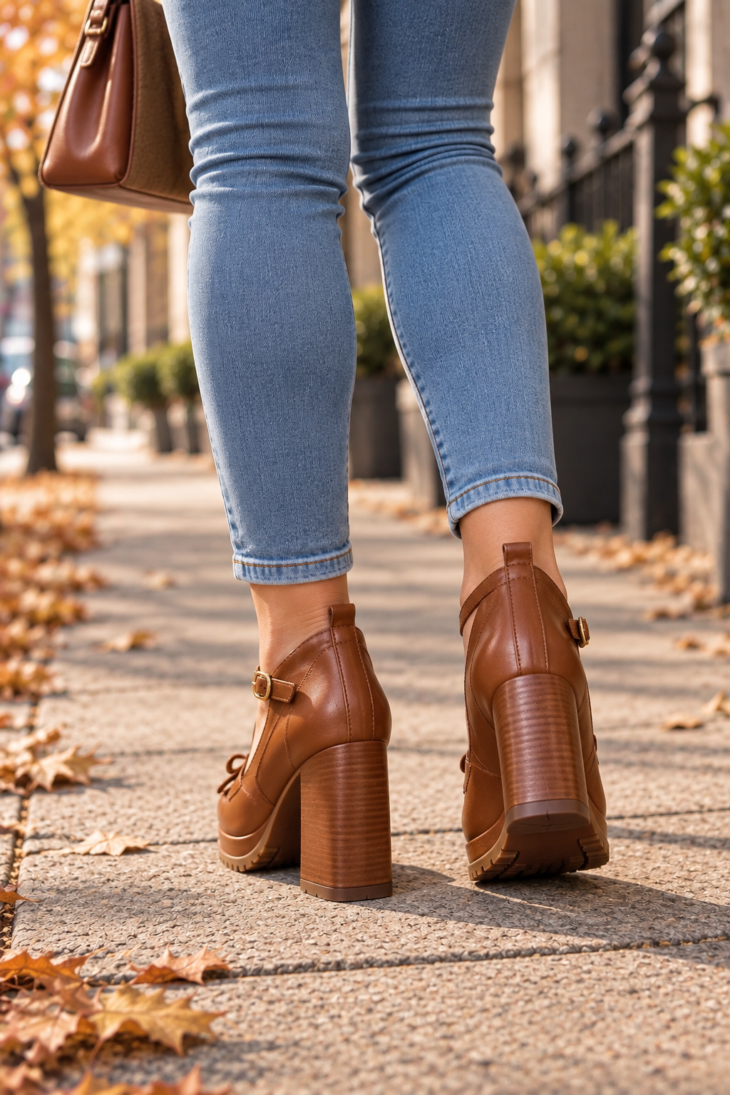 Mary-Jane-Pumps mit Riemchen und Schleife