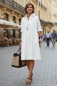 A-Line Shirt Dress with Pockets