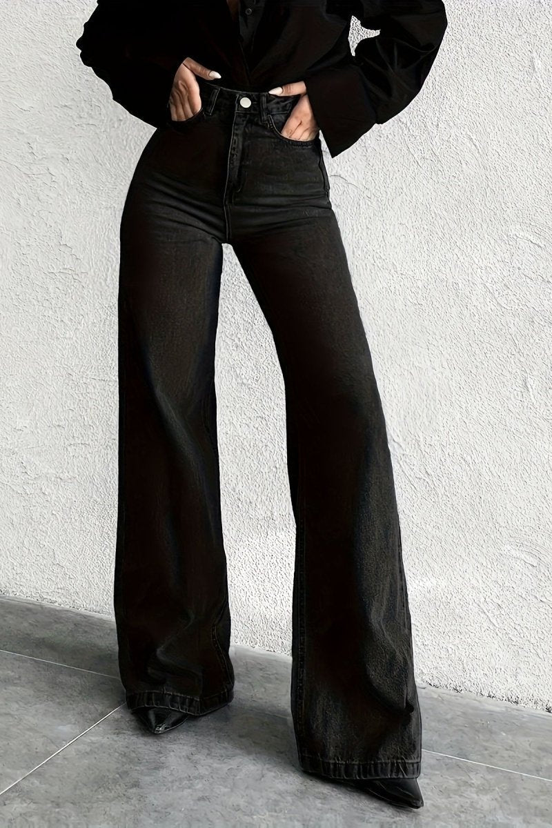 High-Waisted Mid-Blue Flare Jeans for Effortless Style 3