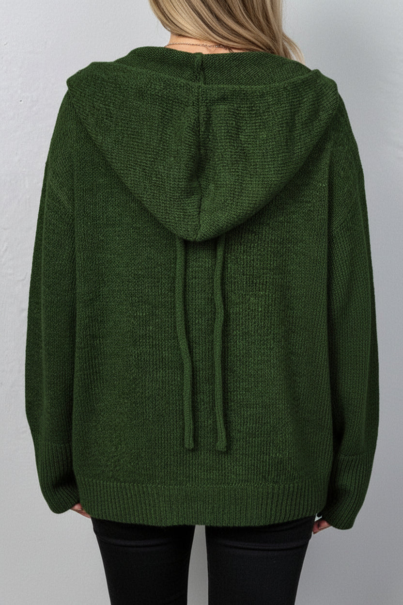 Hooded Cardigan with Drawstring for Effortless Layering 2