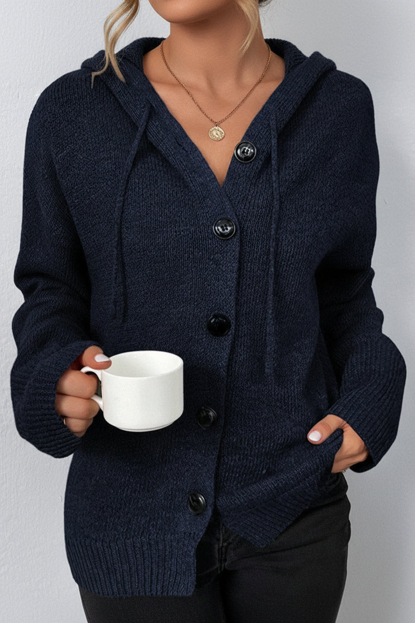 Hooded Cardigan with Drawstring for Effortless Layering 3