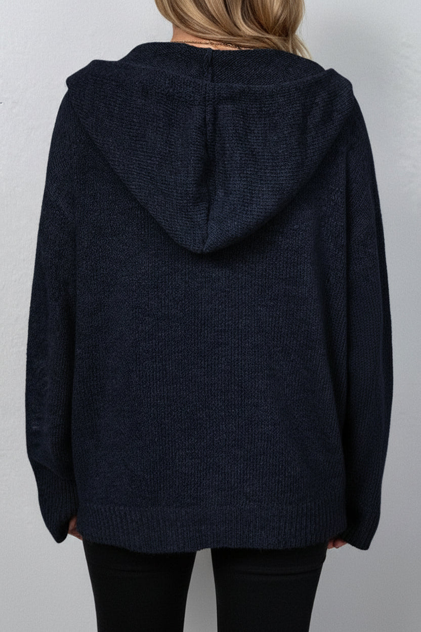 Hooded Cardigan with Drawstring for Effortless Layering 4