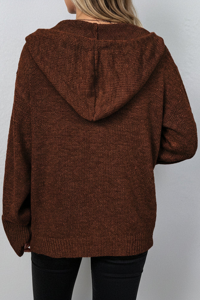 Hooded Cardigan with Drawstring for Effortless Layering 5