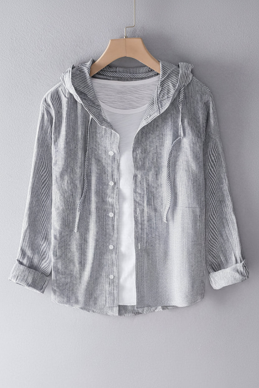 Hooded Long Sleeve Top with Adjustable Drawstring for Effortless Comfort 4